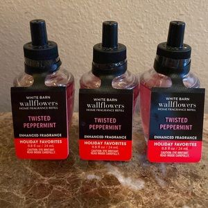 TWISTED PEPPERMINT, BBW / WB (3)-Wallflowers Home Fragrance Refills NWT & Sealed